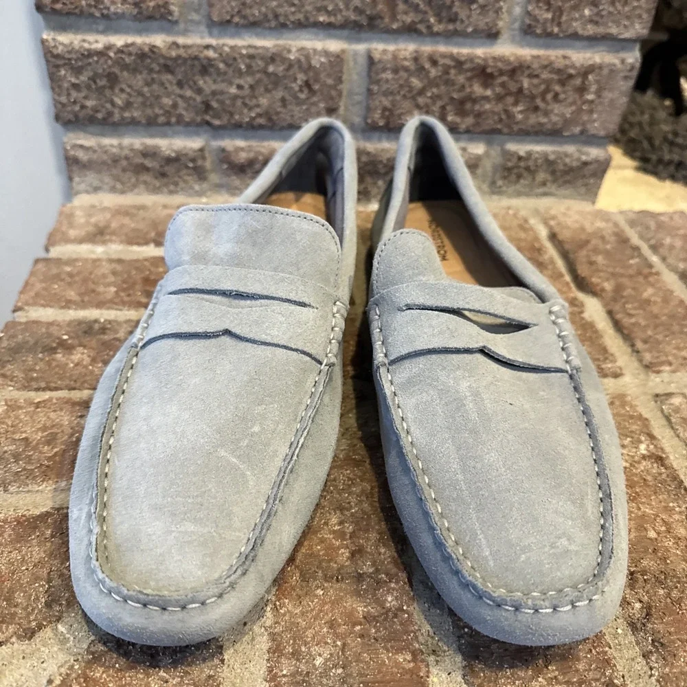 Nordstrom Men's Suede Driving Loafers Light Gray Moccasins Slip On Size 10M #481